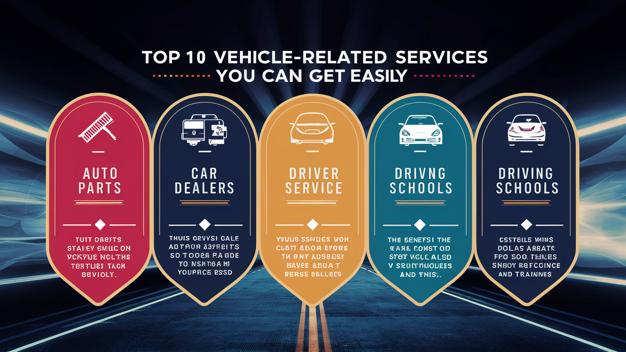 Explore our website to find the easiest way to access the top 10 vehicle related services. From maintenance to rentals, we have you covered.